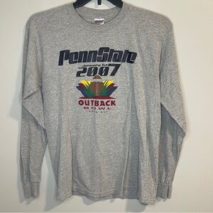 Gildan Penn State 2007 Outback Bowl Gray Long Sleeve Tees for Versatile Style